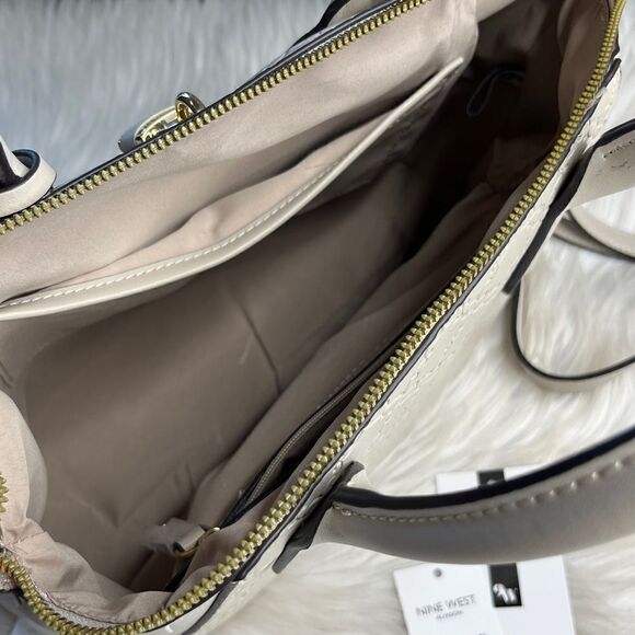 Nine West Alixson Shoulder Bag Purse Cement Small - Picture 8 of 10